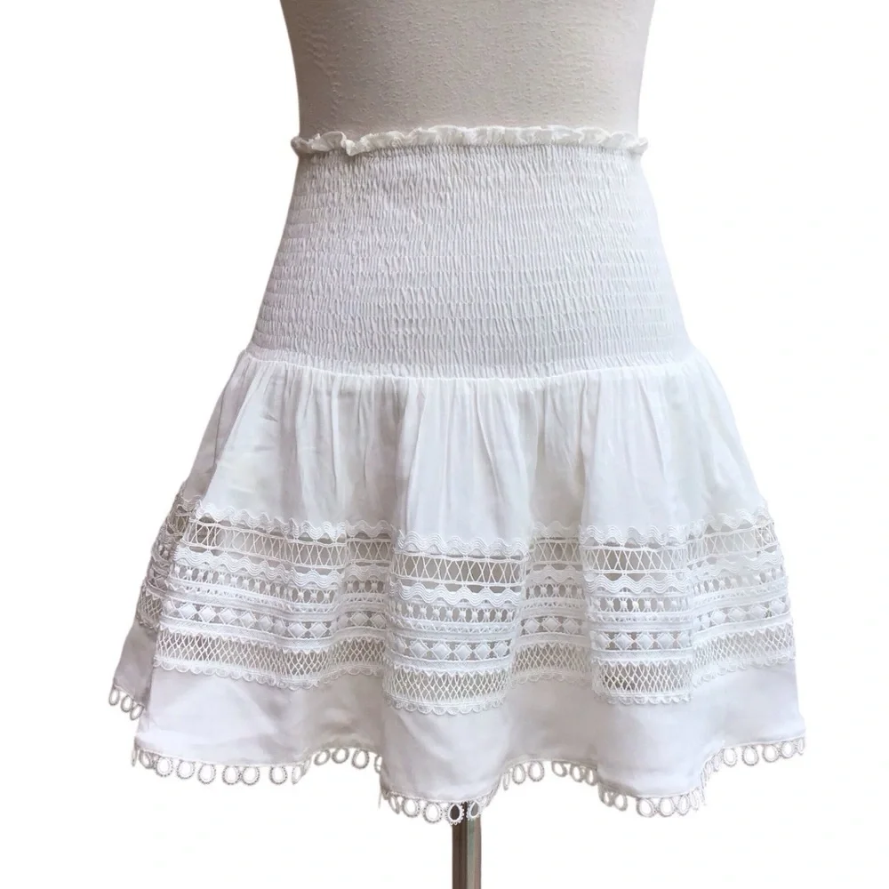 Miss June Paris Boho Smocked Waist Mini Skirt - Picture 1 of 6